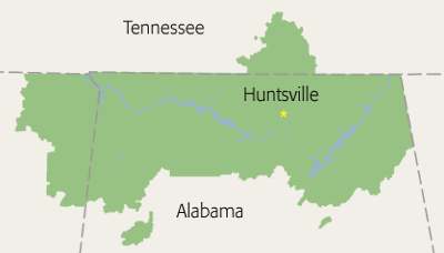 IEEE Huntsville Section map